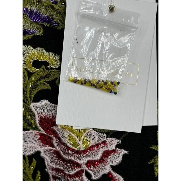 $998 MAC DUGGAL 11411 Black 3D Floral Dress Size 10 Embroidered Formal Gown NWT - Picture 10 of 10